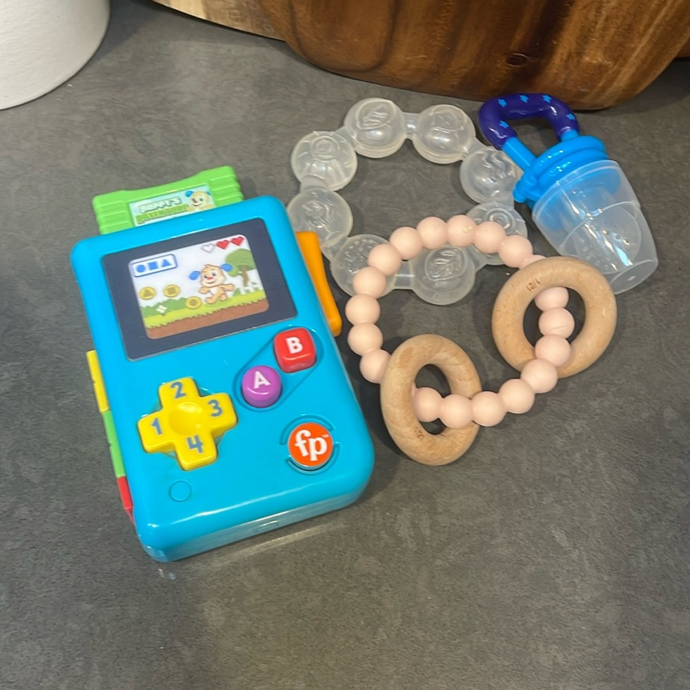 Bundle of baby toys teethers
